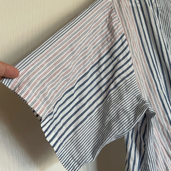 Madewell striped drawstring button front‎ blouse size Small Host Pick! - Picture 4 of 14